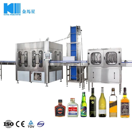 8000bph Alkohol Otomatis Minuman Minuman Anggur Liquor Filling Line