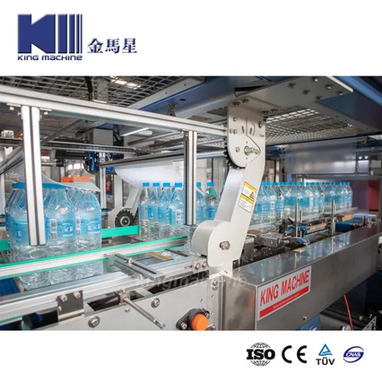 Mesin pembungkus menyusut untuk botol plastik / mesin pengemasan dengan nampan